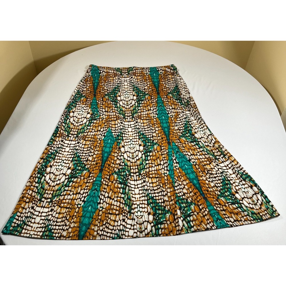 east 5th Maxi Skirt M Boho Whimsygoth Geometric Reptile Print A Line Stretch